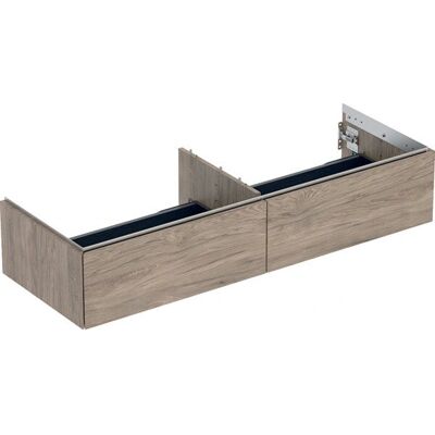 Geberit Unterschrank für Aufsatzwaschtisch - Nussbaum hickory - 2 Schubladen Geberit Unterschrank für Aufsatzwaschtisch - Nussbaum hickory - 2 Schubladen