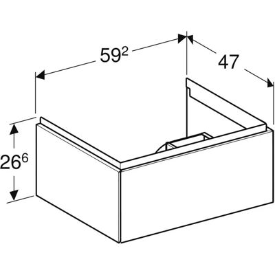 Geberit Wandhängender Waschtischunterschrank - Eiche, 1 Schublade, 59.2x26.6x47cm Geberit Wandhängender Waschtischunterschrank - Eiche, 1 Schublade, 59.2x26.6x47cm