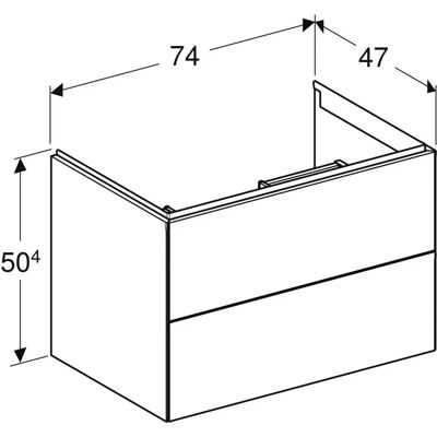 Geberit ONE Vægmonteret badeværelsesskab - 2 skuffer - 74x50,4x47cm Geberit ONE Vægmonteret badeværelsesskab - 2 skuffer - 74x50,4x47cm