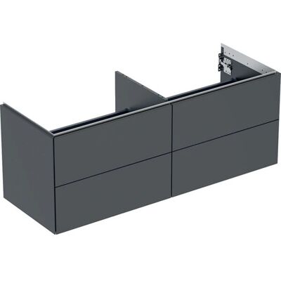 Keramag GmbH Geberit ONE Væghængt badeværelsesskab - 4 skuffer, 133.2x50.4x47cm, Mat sort Keramag GmbH Geberit ONE Væghængt badeværelsesskab - 4 skuffer, 133.2x50.4x47cm, Mat sort
