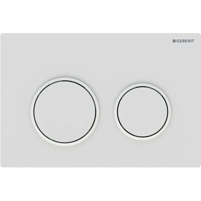 Geberit Omega20 Dual Flush Plate - Mechanical, Easy-to-clean, Modern White Geberit Omega20 Dual Flush Plate - Mechanical, Easy-to-clean, Modern White