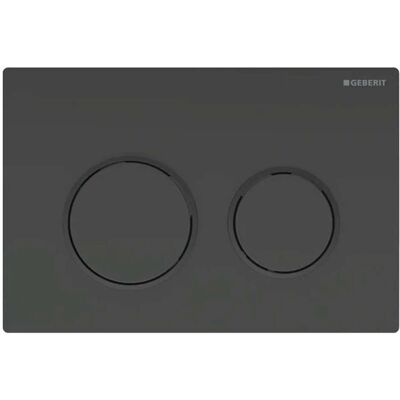 Plaque de commande Geberit Omega20 - Double volume - Noir / Noir mat - Plaque de chasse - Publicité Plaque de commande Geberit Omega20 - Double volume - Noir / Noir mat - Plaque de chasse - Publicité
