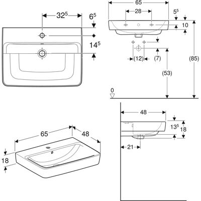 Lavabo de encimera blanco Geberit Renova Plan - Lavabo Lavabo de encimera blanco Geberit Renova Plan - Lavabo