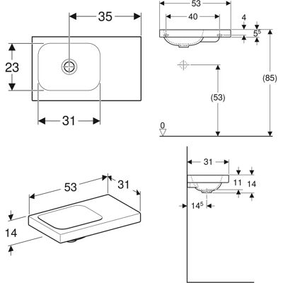 Lavabo Geberit iCon Light Cerámica blanca - Lavabo Lavabo Geberit iCon Light Cerámica blanca - Lavabo