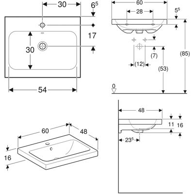 Geberit Weiß iCon Light Waschtisch - Waschbecken Geberit Weiß iCon Light Waschtisch - Waschbecken