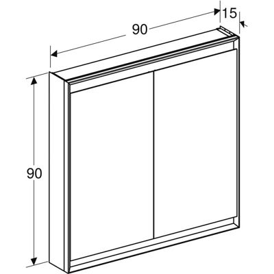 Geberit ONE Spejlkabinet med ComfortLight - Overflademontage 2 døre 90x90x15cm Geberit ONE Spejlkabinet med ComfortLight - Overflademontage 2 døre 90x90x15cm
