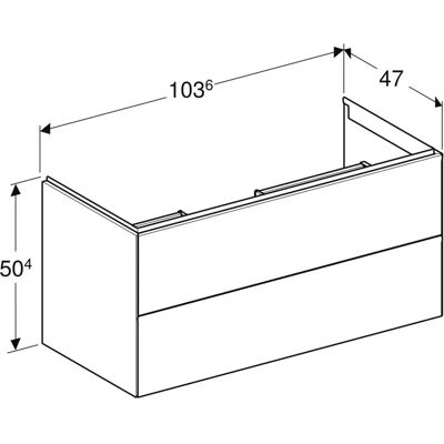Geberit Wandhängender Waschtischunterschrank - 2 Schubladen, 103,6x50,4x47cm Geberit Wandhängender Waschtischunterschrank - 2 Schubladen, 103,6x50,4x47cm