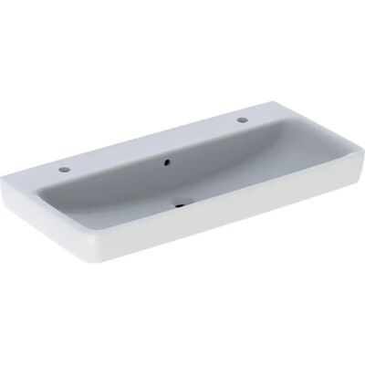 Geberit Renova Plan Waschbecken - 100x48 cm, Weiß, Zwei Löcher Geberit Renova Plan Waschbecken - 100x48 cm, Weiß, Zwei Löcher