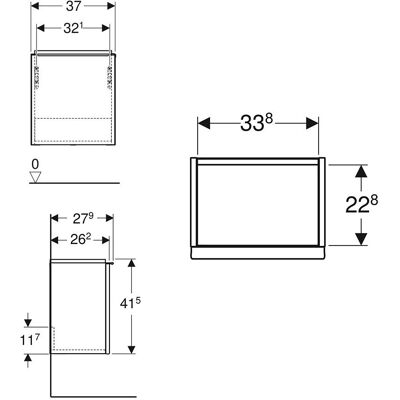 Geberit iCon Wandhängender Badschrank - Weiß - 37x41,5x27,9 cm Geberit iCon Wandhängender Badschrank - Weiß - 37x41,5x27,9 cm