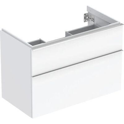 Geberit Weiß Badezimmer Unterschrank - Wandhängend, 2 Schubladen, Selbstschließend, 88,8x61,5x47,6cm Geberit Weiß Badezimmer Unterschrank - Wandhängend, 2 Schubladen, Selbstschließend, 88,8x61,5x47,6cm