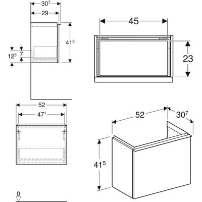 Geberit iCon Wandhängender Badezimmer Unterschrank - Lava Finish Geberit iCon Wandhängender Badezimmer Unterschrank - Lava Finish