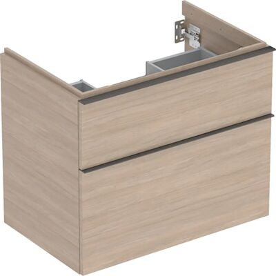 Geberit iCon Wandmontiertes Badezimmer-Schränkchen - Zwei Schubladen, Eiche, Grau Geberit iCon Wandmontiertes Badezimmer-Schränkchen - Zwei Schubladen, Eiche, Grau