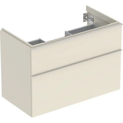 Geberit 502305JL1 Wandhängender Badezimmerschrank - 2 Schubladen, Sandgrau Geberit 502305JL1 Wandhängender Badezimmerschrank - 2 Schubladen, Sandgrau