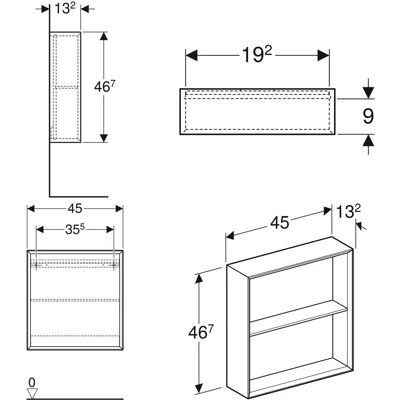 Raft de perete Geberit iCon - 45x46,7x13,2 cm, Stejar, Fix, Rezistent la umiditate Raft de perete Geberit iCon - 45x46,7x13,2 cm, Stejar, Fix, Rezistent la umiditate