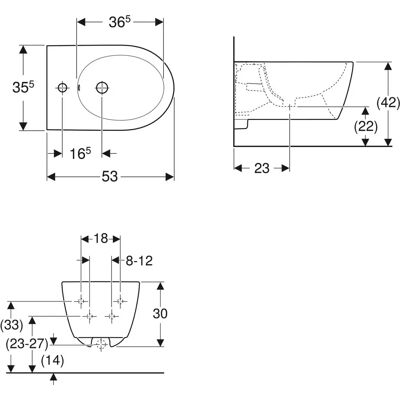 Geberit iCon Wandbidet mit Überlauf - Sanitärokeramik Weiß Geberit iCon Wandbidet mit Überlauf - Sanitärokeramik Weiß