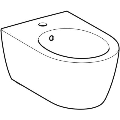 Bidet de perete Geberit iCon - Alb, Cu nivelator de apă, 53cm Bidet de perete Geberit iCon - Alb, Cu nivelator de apă, 53cm