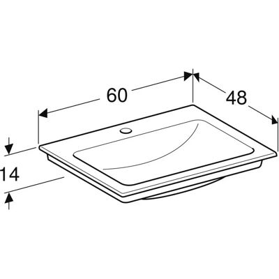 Geberit Weiß 60cm Wandwaschbecken - Hahnloch, Ohne Überlauf Geberit Weiß 60cm Wandwaschbecken - Hahnloch, Ohne Überlauf