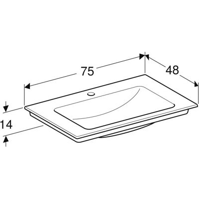 Geberit Weiß 75cm Wandwaschtisch mit Senkrechtem Abgang - KeraTect Geberit Weiß 75cm Wandwaschtisch mit Senkrechtem Abgang - KeraTect