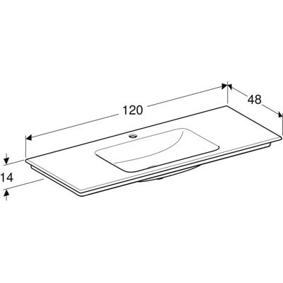 Geberit Weiß Wandwaschtisch - 120cm, KeraTect, Hahnloch Geberit Weiß Wandwaschtisch - 120cm, KeraTect, Hahnloch