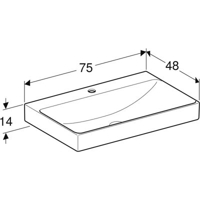 Geberit Weiß Wandwaschtisch 75x48cm - Ohne Überlauf Geberit Weiß Wandwaschtisch 75x48cm - Ohne Überlauf
