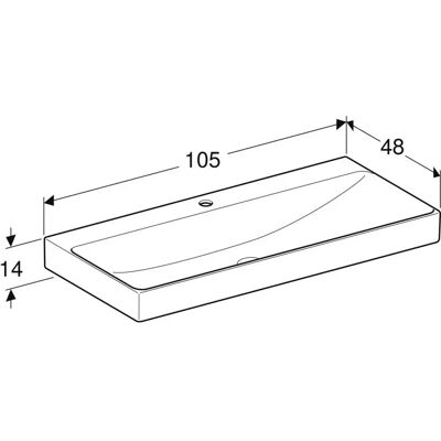 Geberit Weiß Waschtisch 105x48cm - Vertikaler Abgang Geberit Weiß Waschtisch 105x48cm - Vertikaler Abgang