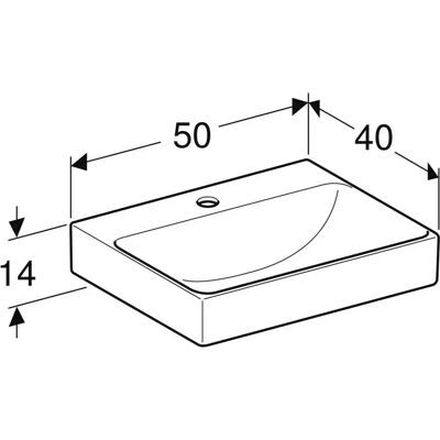 Geberit Weiß Waschbecken - 50x14x40cm - Vertikaler Abgang - Waschtisch Geberit Weiß Waschbecken - 50x14x40cm - Vertikaler Abgang - Waschtisch