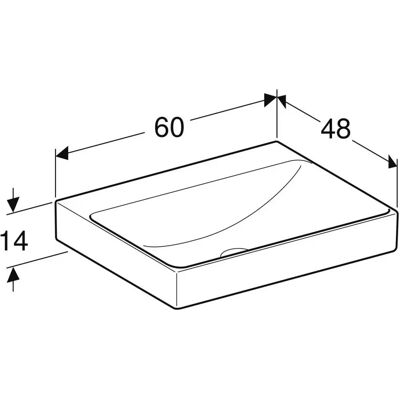 Geberit Weiß Waschbecken 60cm Vertikaler Abgang - Ohne Hahnloch Geberit Weiß Waschbecken 60cm Vertikaler Abgang - Ohne Hahnloch
