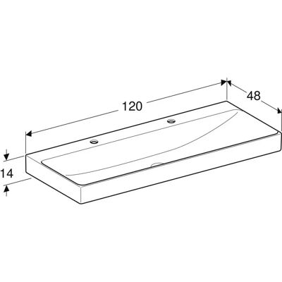 Keramag Geberit ONE Wandwaschtisch - 120x48 cm - Weiß - Keramik Keramag Geberit ONE Wandwaschtisch - 120x48 cm - Weiß - Keramik