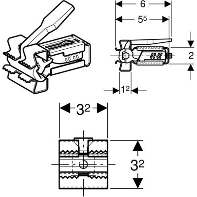 Geberit GIS Profilverbinder - Profile Connector - Werkzeugfreies Verbinden - Rechtwinklig - Produkttyp Geberit GIS Profilverbinder - Profile Connector - Werkzeugfreies Verbinden - Rechtwinklig - Produkttyp