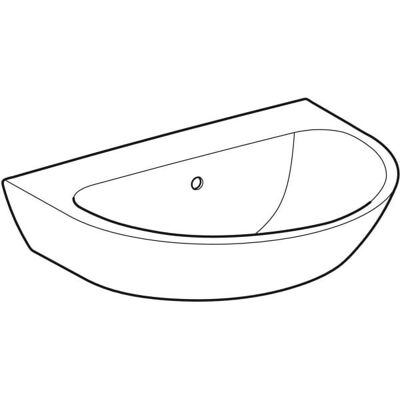 Geberit Weißes Waschbecken - 65cm, Ohne Hahnloch, Mit Überlauf - KeraTect Geberit Weißes Waschbecken - 65cm, Ohne Hahnloch, Mit Überlauf - KeraTect