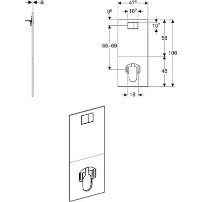 Geberit Weiß Designplatte für AquaClean WC - Toilettenplatte Geberit Weiß Designplatte für AquaClean WC - Toilettenplatte