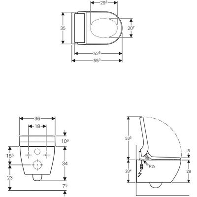Inodoro empotrado Geberit AquaClean Tuma Comfort - Sin olores y ajustable Inodoro empotrado Geberit AquaClean Tuma Comfort - Sin olores y ajustable