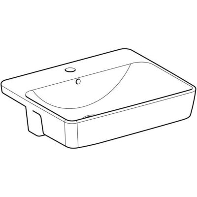 Geberit VariForm 550mm Weiß Halbeinbauquadrat Waschbecken Geberit VariForm 550mm Weiß Halbeinbauquadrat Waschbecken