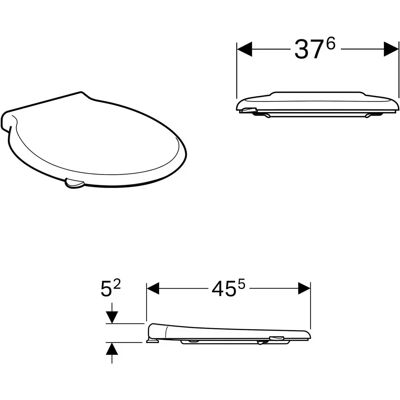 Tapa de inodoro Geberit Renova Comfort - Antibacteriana, Montaje superior, Bisagras de acero inoxidable Tapa de inodoro Geberit Renova Comfort - Antibacteriana, Montaje superior, Bisagras de acero inoxidable