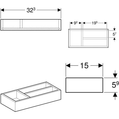 Geberit Lava Diviziune în T Depozitare 32.3x5.9x15 cm Geberit Lava Diviziune în T Depozitare 32.3x5.9x15 cm