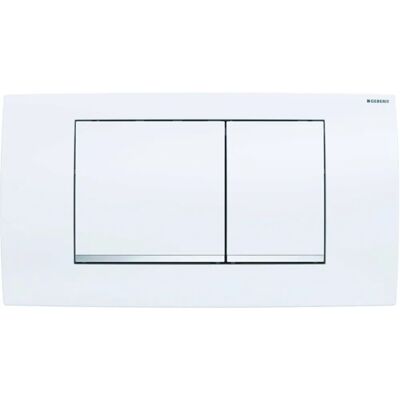 Placa de mando Geberit Twinline30 - Doble botón, Blanco / Cromo Placa de mando Geberit Twinline30 - Doble botón, Blanco / Cromo