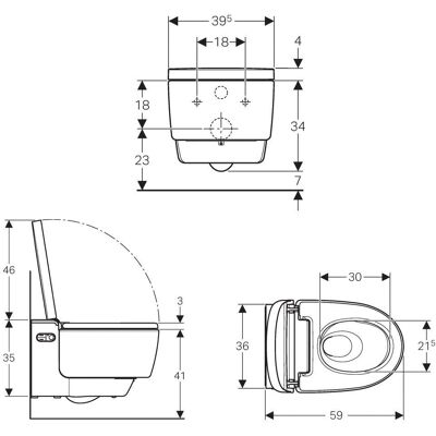 Geberit AquaClean Mera Comfort WC - Bidé moderno con asiento Geberit AquaClean Mera Comfort WC - Bidé moderno con asiento