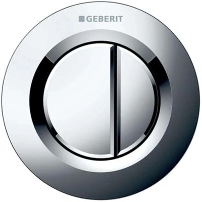 Bouton de chasse à distance Geberit - Double - Chrome - Type 01 - Publicité Bouton de chasse à distance Geberit - Double - Chrome - Type 01 - Publicité