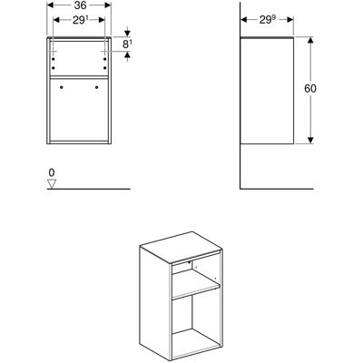 Geberit Smyle Zijwandkast - Hoogglans Wit - 36x60x29.9cm Geberit Smyle Zijwandkast - Hoogglans Wit - 36x60x29.9cm