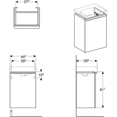 Geberit Lavabo Smyle Square Wandmontiertes Schrank - Feuchtigkeitsbeständig Geberit Lavabo Smyle Square Wandmontiertes Schrank - Feuchtigkeitsbeständig