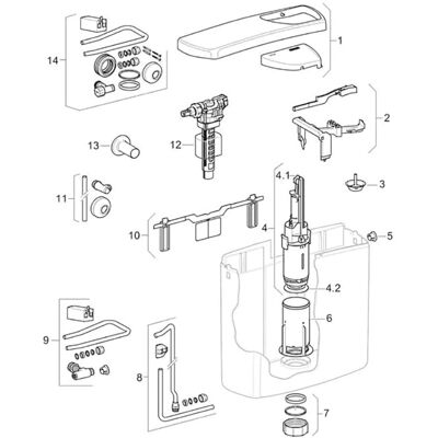 Vanne de chasse Geberit de remplacement - Vanne de chasse pour WC Vanne de chasse Geberit de remplacement - Vanne de chasse pour WC