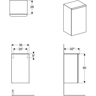 Armadio bagno Geberit Smyle Square - Resistente all'umidità, Da parete, Porta con chiusura morbida Armadio bagno Geberit Smyle Square - Resistente all'umidità, Da parete, Porta con chiusura morbida