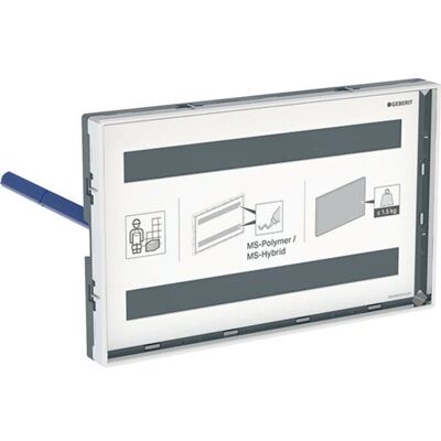 Placă de acoperire Omega Geberit - Pentru rezervor încastrat, Cadru cromat Placă de acoperire Omega Geberit - Pentru rezervor încastrat, Cadru cromat