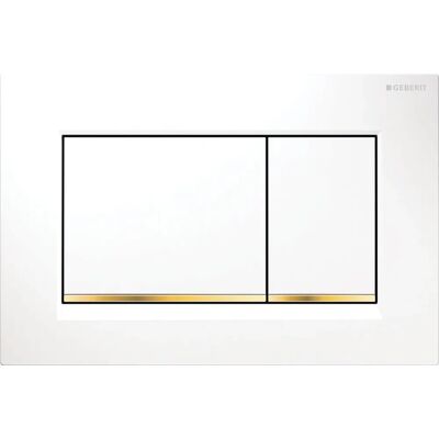 Geberit Sigma 30 Placă de spălare dublă Alb și Auriu - Placă de spălat pentru toaletă Geberit Sigma 30 Placă de spălare dublă Alb și Auriu - Placă de spălat pentru toaletă