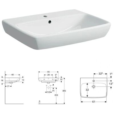 Lavabo suspendu Geberit Selnova Square 650x480 mm - Publicité Lavabo suspendu Geberit Selnova Square 650x480 mm - Publicité