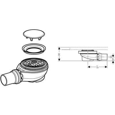 Geberit Duschwannenablauf Setaplano - 154.016.00.1 Geberit Duschwannenablauf Setaplano - 154.016.00.1