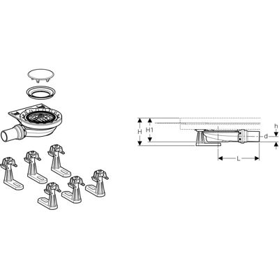 Geberit Setaplano Duschtassendrainage - Wasserspiegellänge 30mm Geberit Setaplano Duschtassendrainage - Wasserspiegellänge 30mm