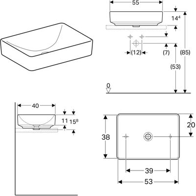 Vas de chiuvetă dreptunghiular VariForm - Vas de chiuvetă Vas de chiuvetă dreptunghiular VariForm - Vas de chiuvetă