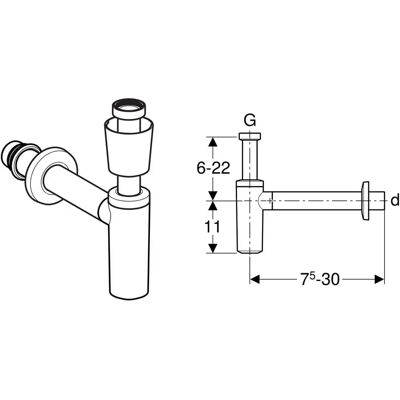 Geberit Weißes Wandmontiertes Abflussrohr mit Ventilrosette - Abflussrohr und Verbindung Geberit Weißes Wandmontiertes Abflussrohr mit Ventilrosette - Abflussrohr und Verbindung