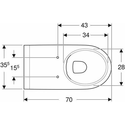 Inodoro Renova Nr. 1 Comfort de Geberit - Sin borde, Montado en pared, 6/5 L Inodoro Renova Nr. 1 Comfort de Geberit - Sin borde, Montado en pared, 6/5 L